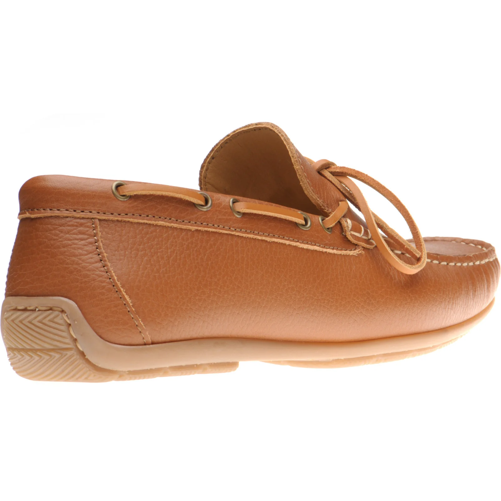 Herring Monza mens rubber-soled driving moccasins in tan grain - Image 4
