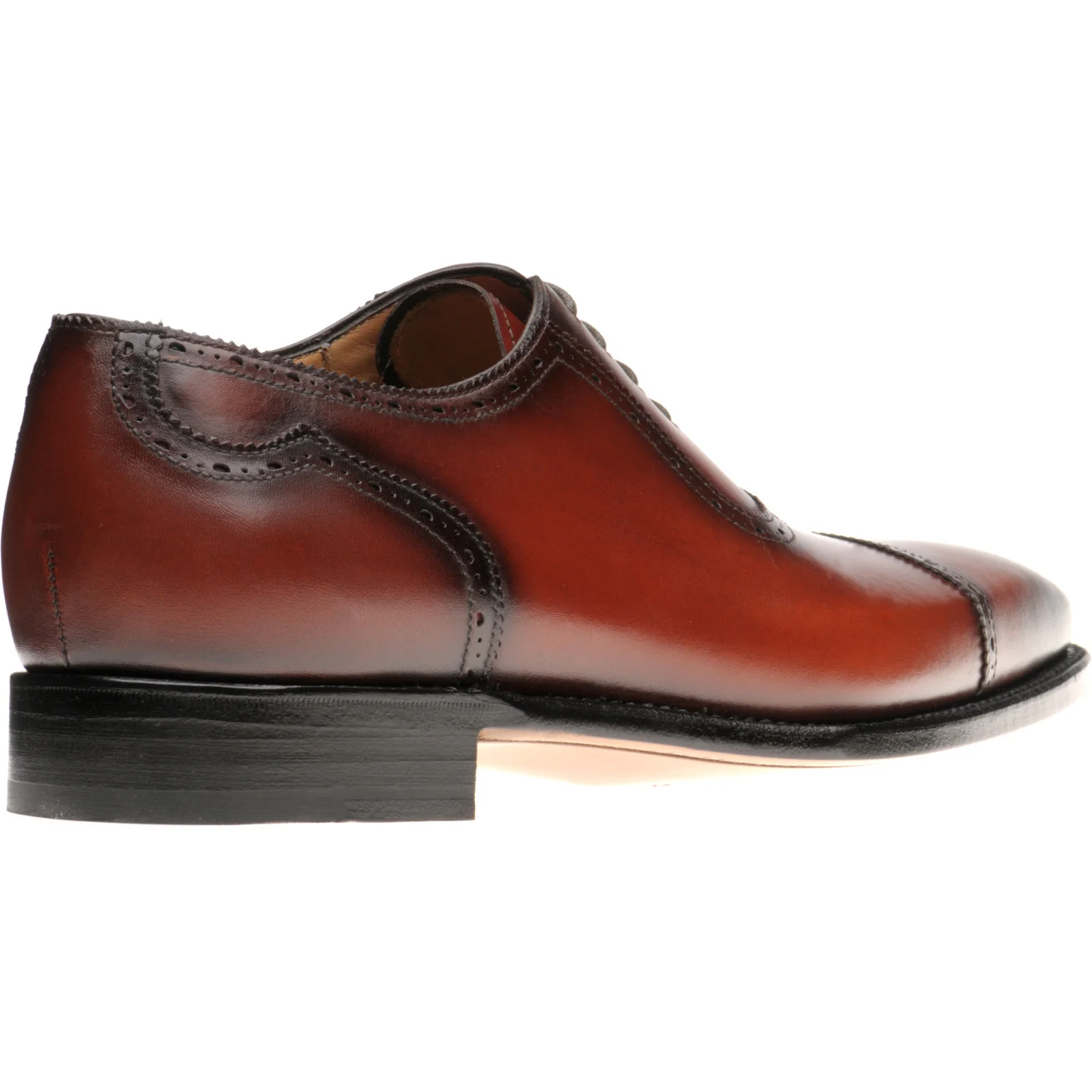 Herring Morecombe mens semi-brogues in conker calf - Image 4