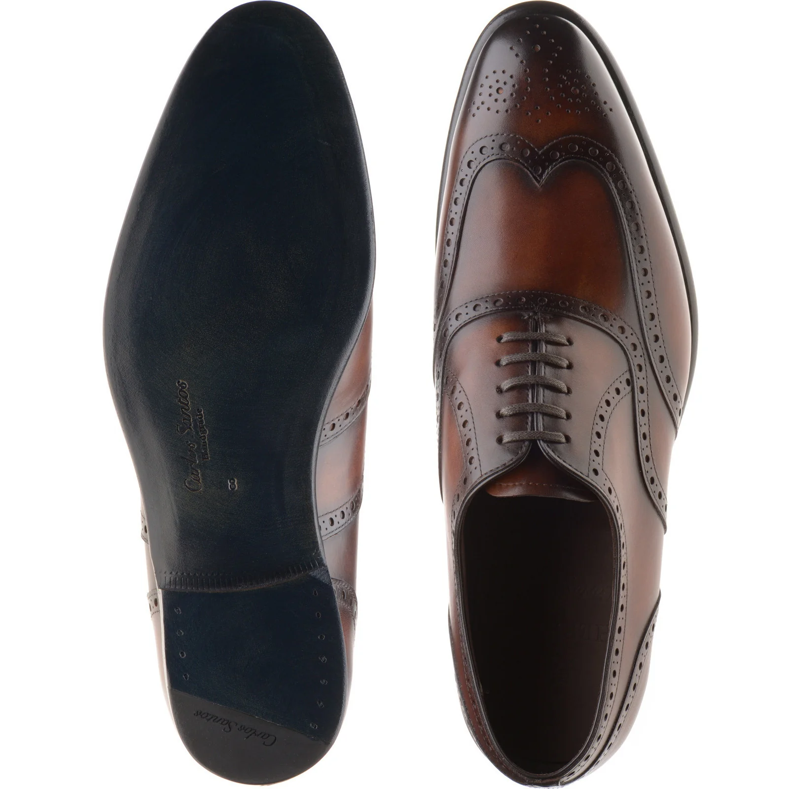 Herring Munster II mens brogues in rosewood calf - Image 3