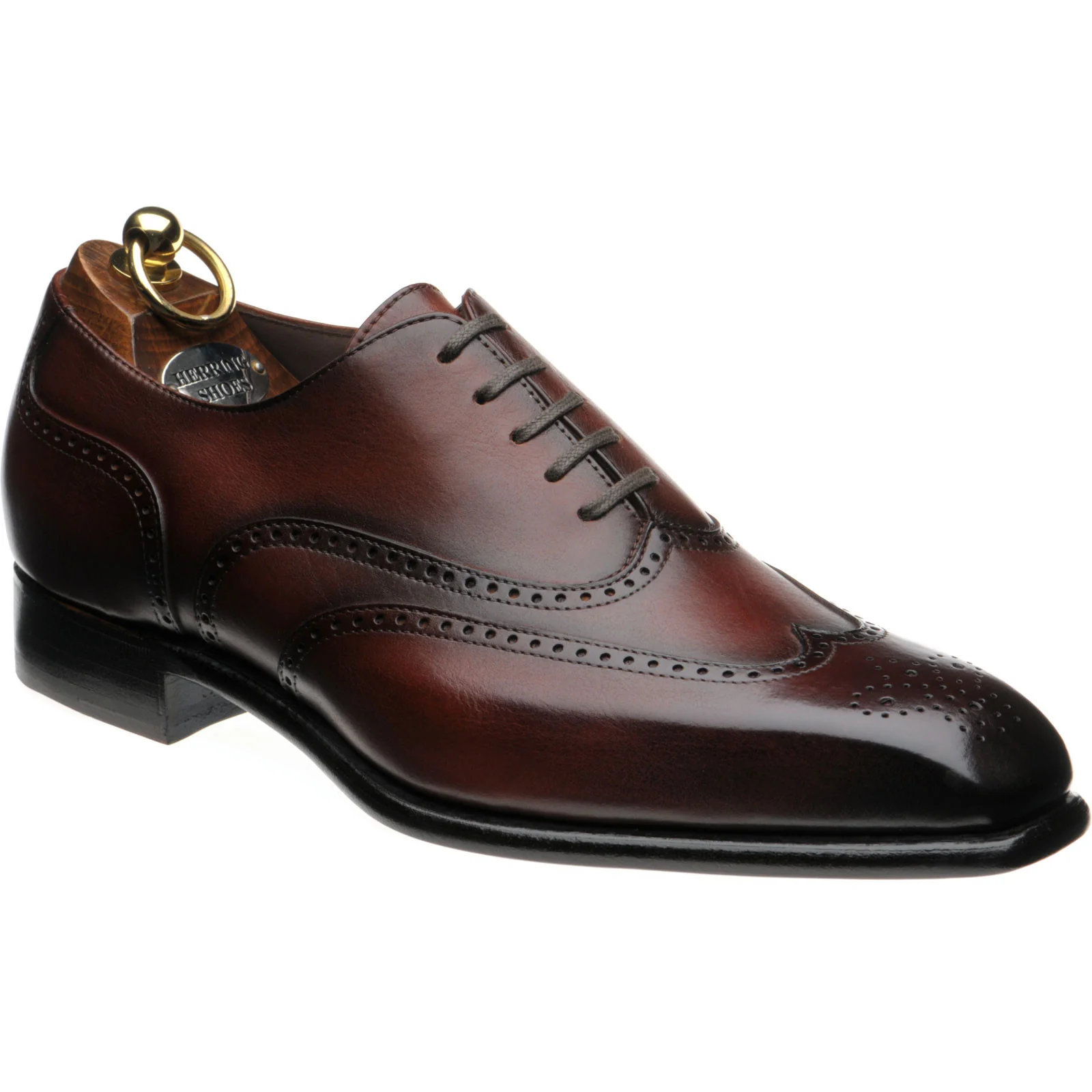 Herring Munster mens brogues in rosewood calf