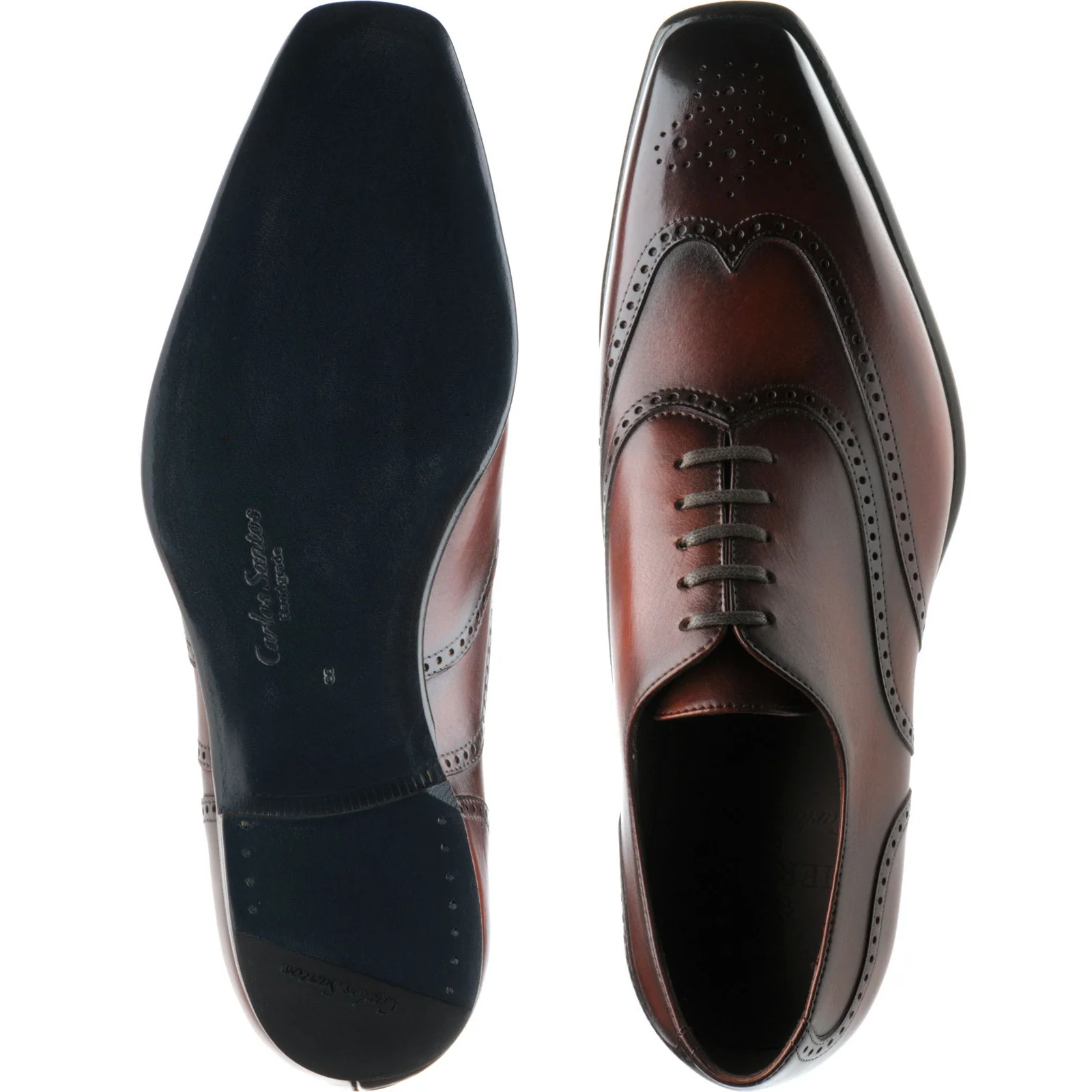 Herring Munster mens brogues in rosewood calf - Image 3