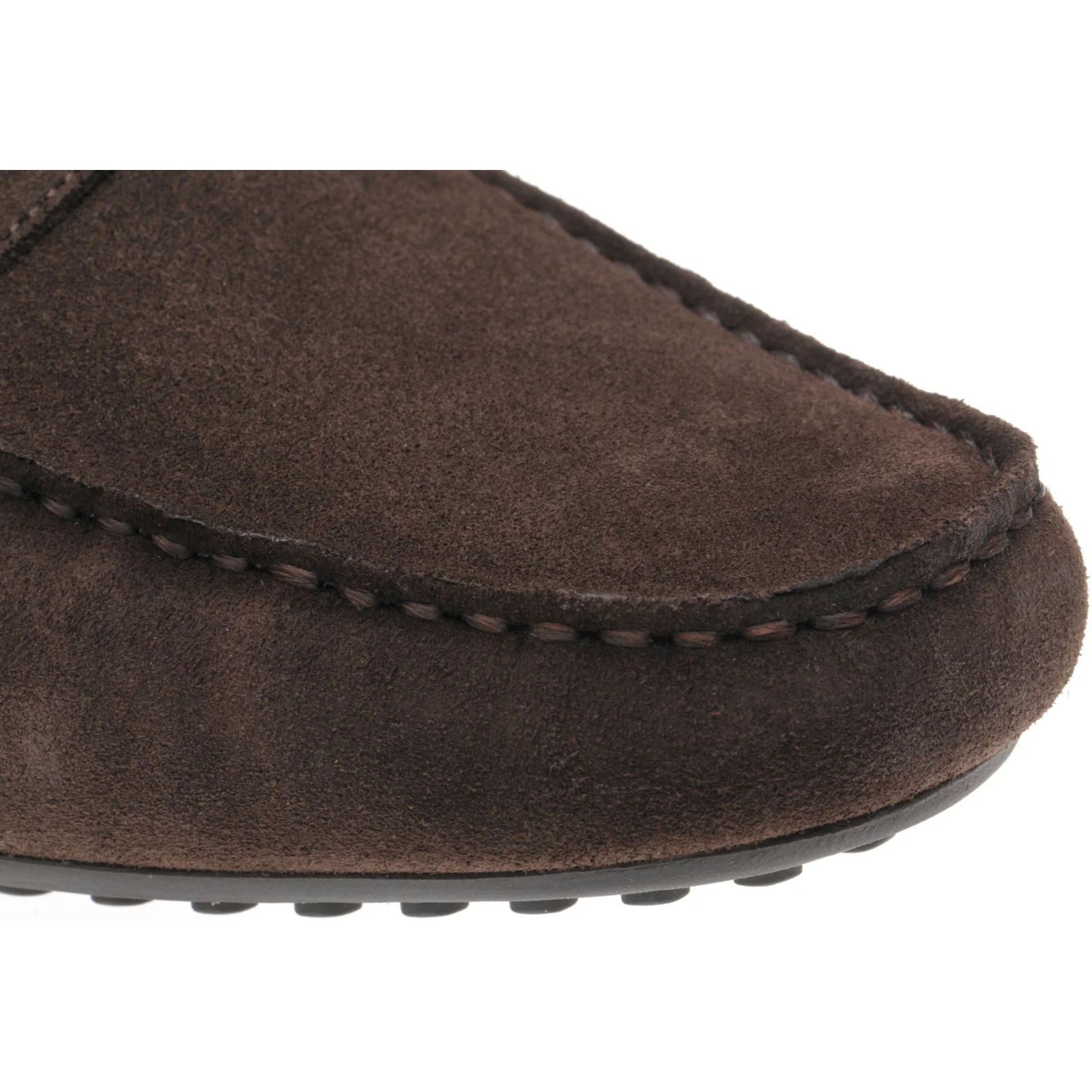 Herring Murlo II mens rubber-soled driving moccasins in chocolate suede - Image 5