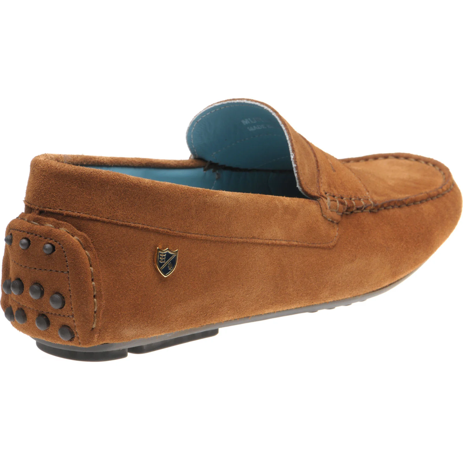 Herring Murlo II mens rubber-soled driving moccasins in cognac suede - Image 4