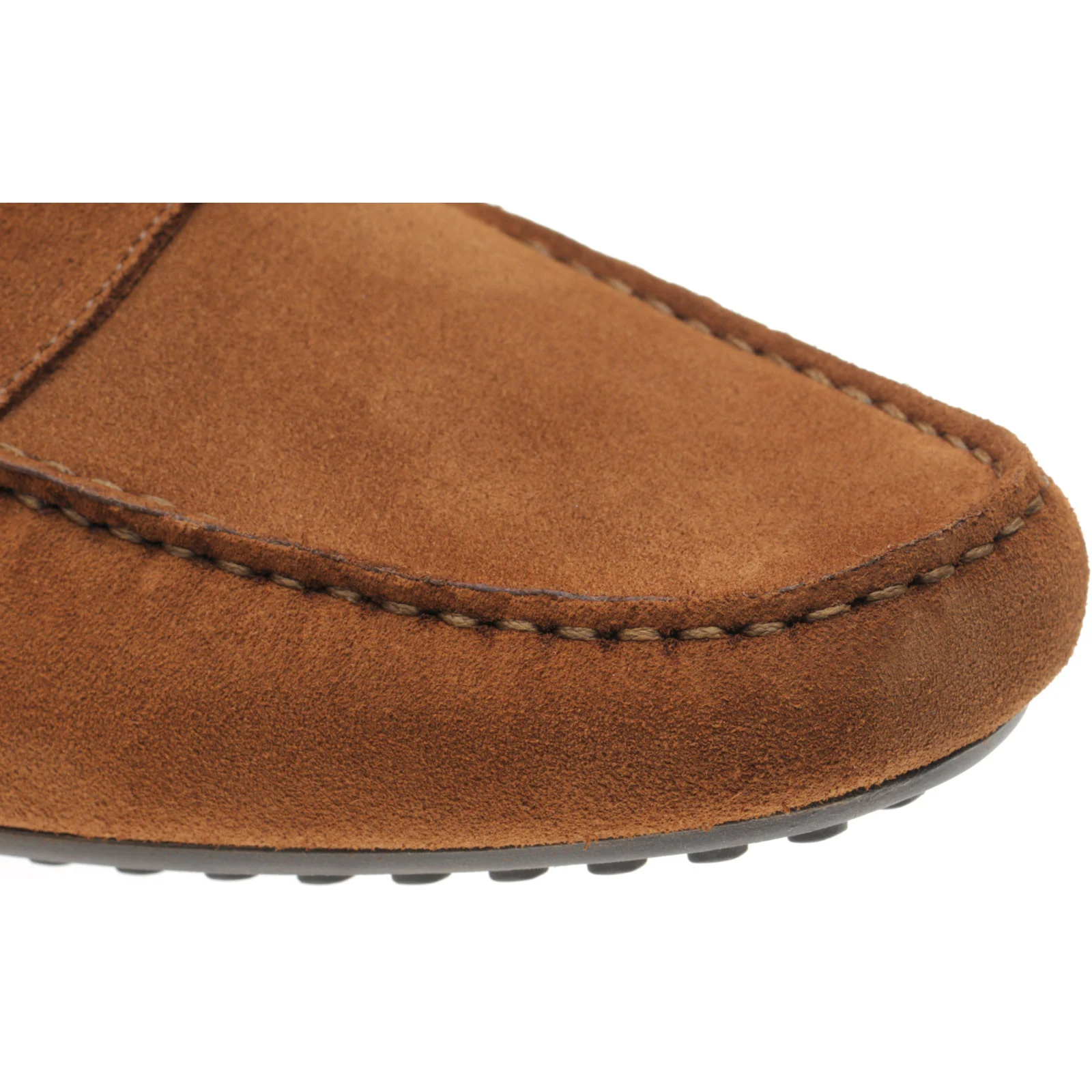 Herring Murlo II mens rubber-soled driving moccasins in cognac suede - Image 5