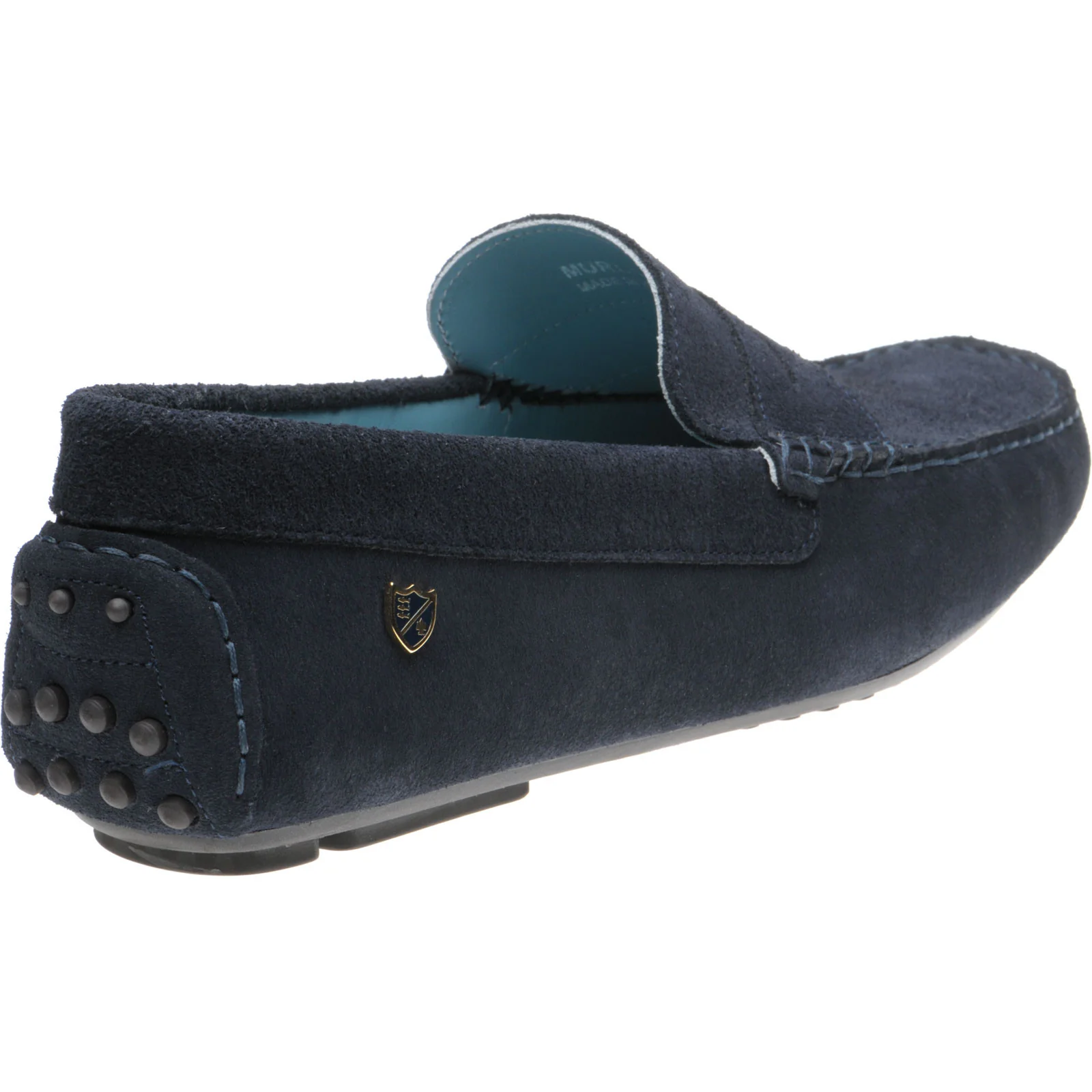 Herring Murlo II mens rubber-soled driving moccasins in navy suede - Image 4
