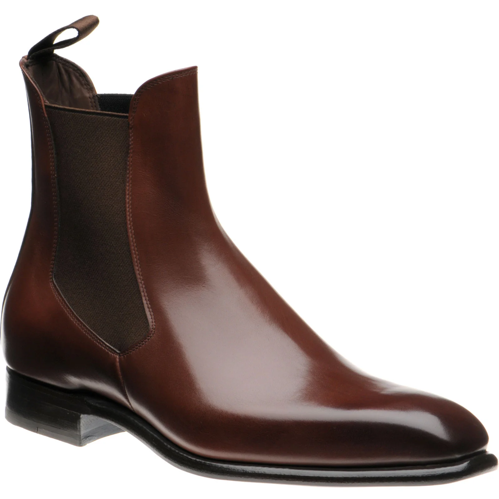 Herring Muswell mens Chelsea boots in dark brown calf