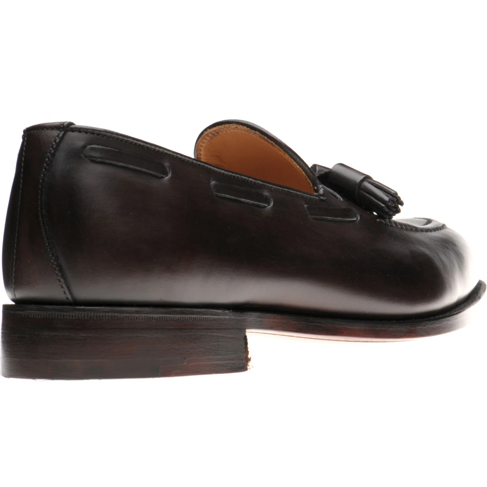 Herring Nene mens tasselled loafers in dark brown calf - Image 4