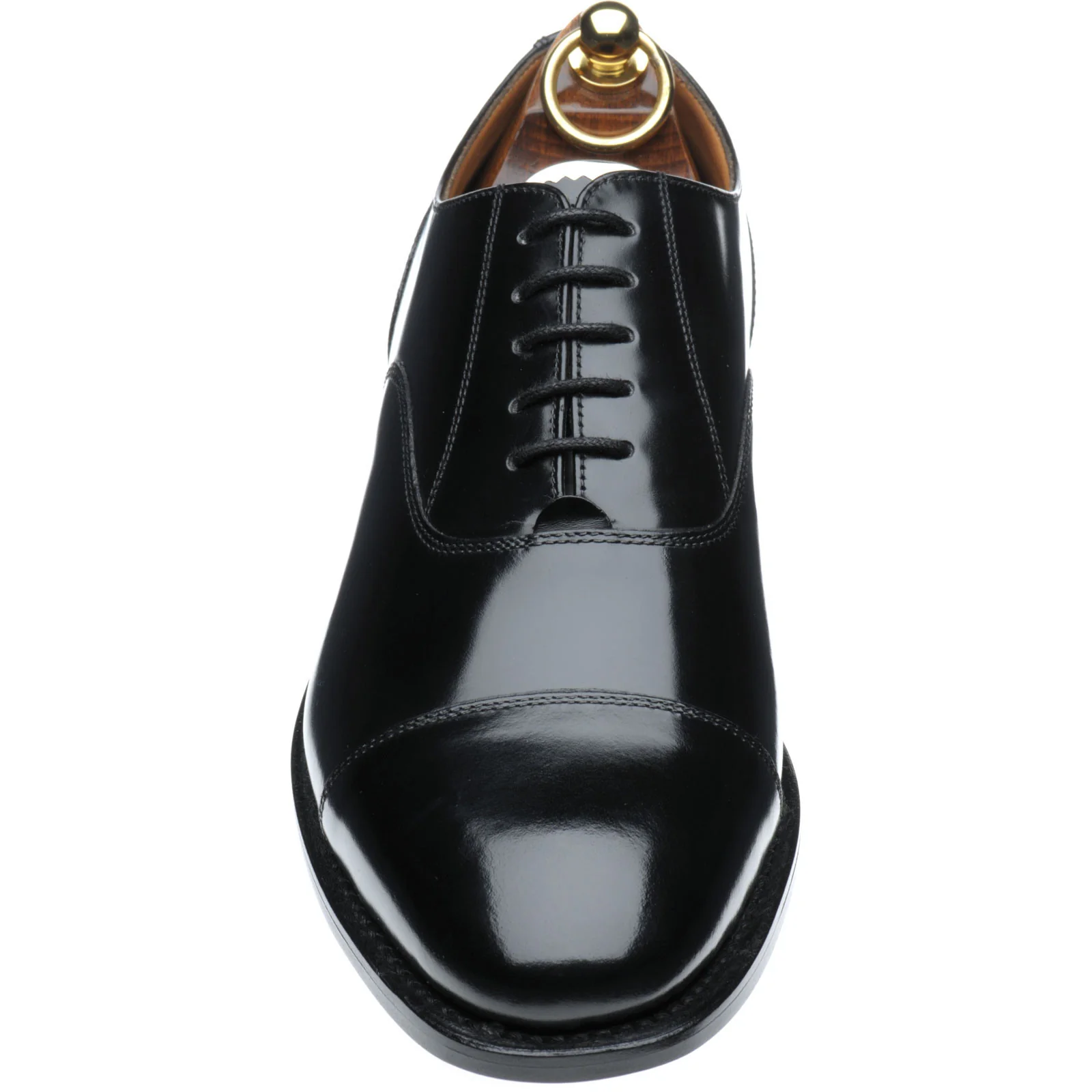 Herring Newcastle mens Oxfords in black polished - Image 2