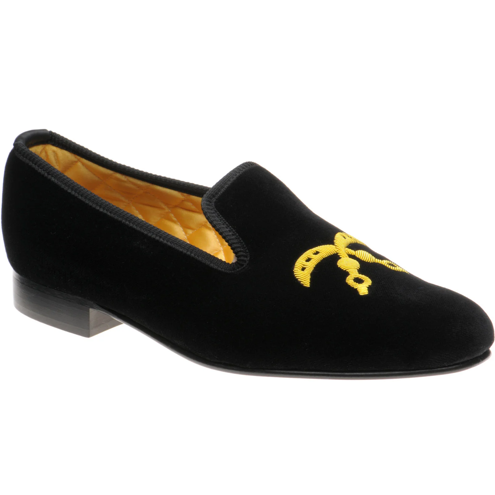 Herring Ohene mens house shoes in black velvet