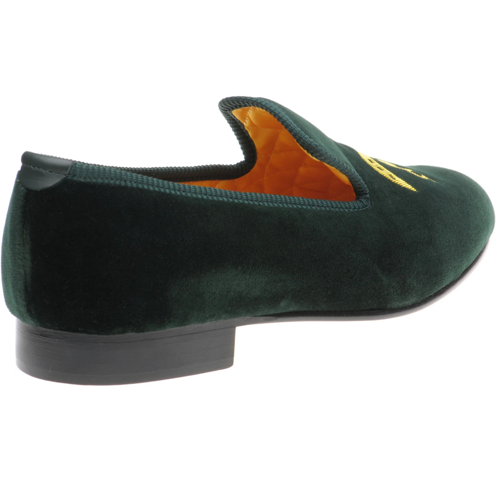 Herring Ohene mens house shoes in green velvet - Image 4