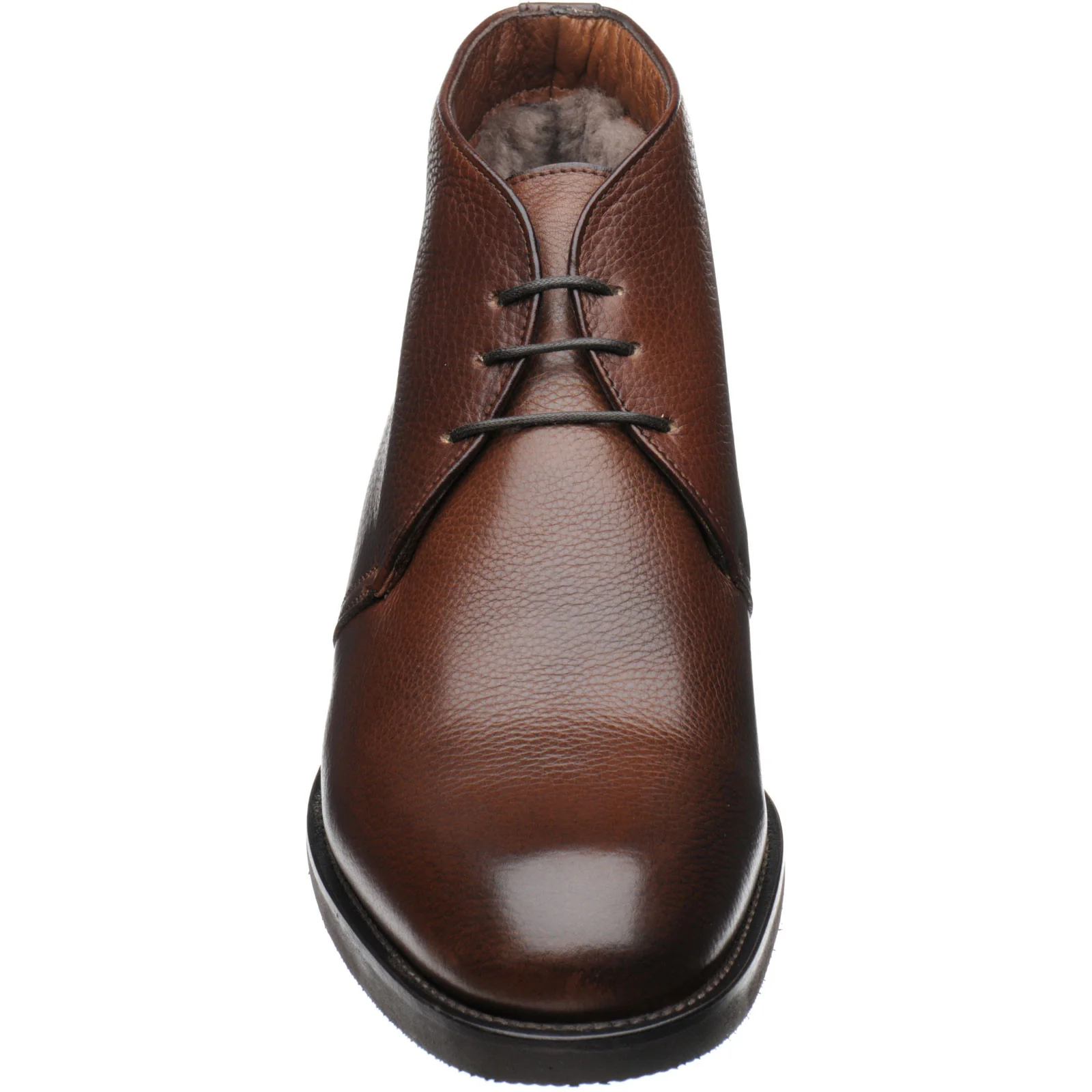 Herring Oslo (Warm Lined) mens rubber-soled Chukka boots in brown calf - Image 2