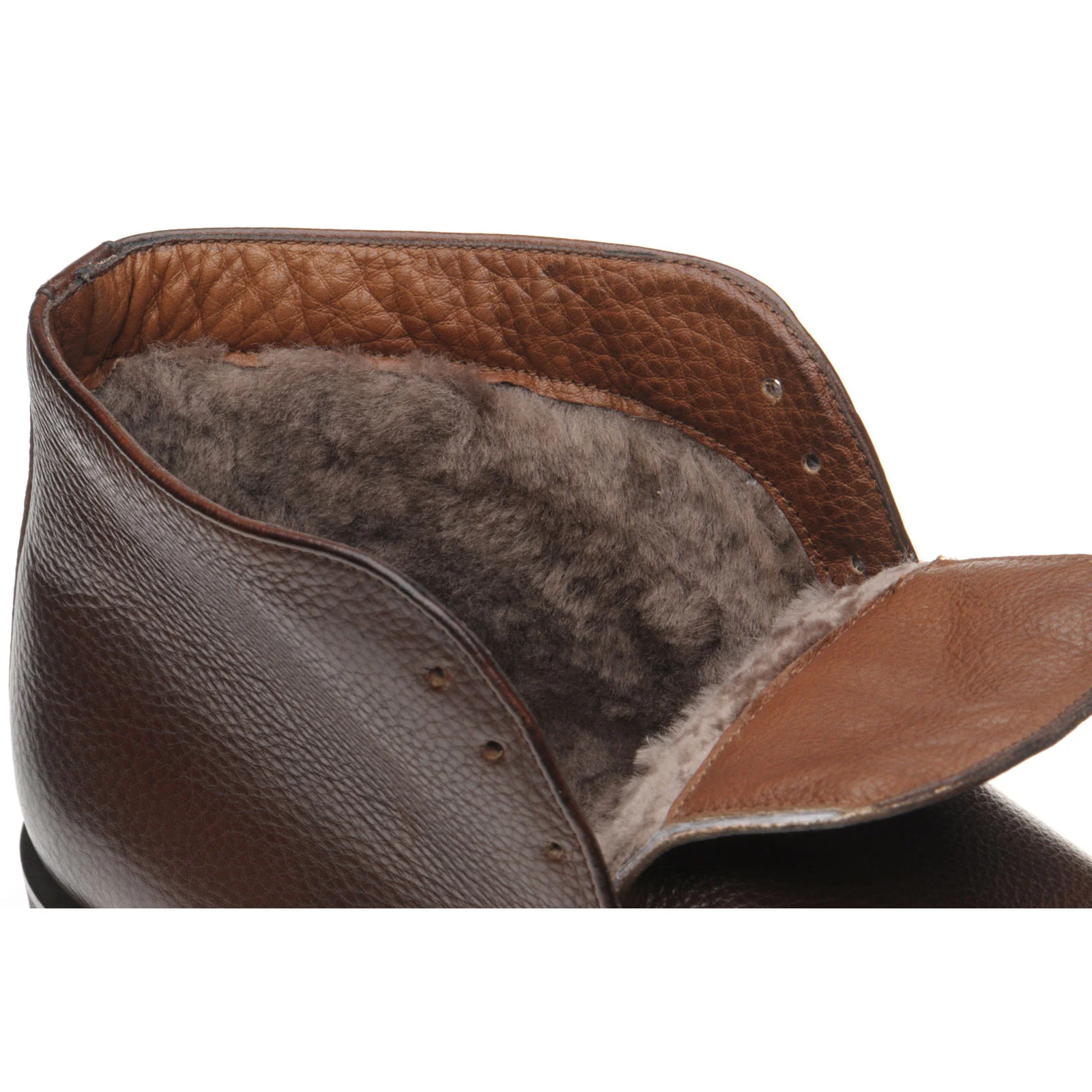 Herring Oslo (Warm Lined) mens rubber-soled Chukka boots in brown calf - Image 4