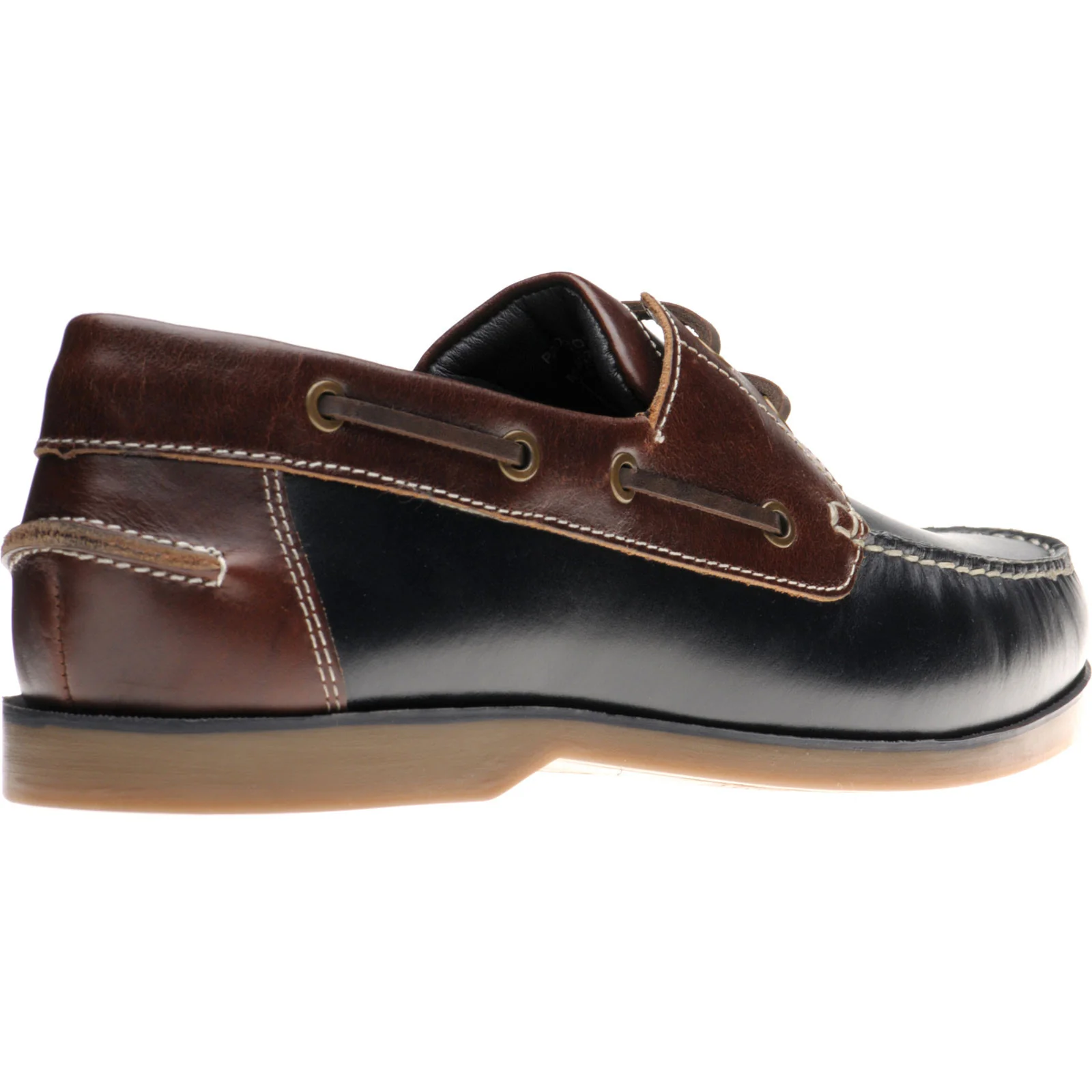 Herring Padstow II mens rubber-soled deck shoes in navy and brown - Image 4