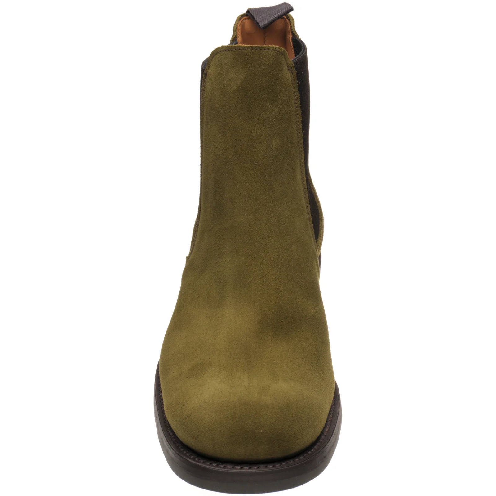 Herring Parrett mens rubber-soled Chelsea boots in green suede - Image 2