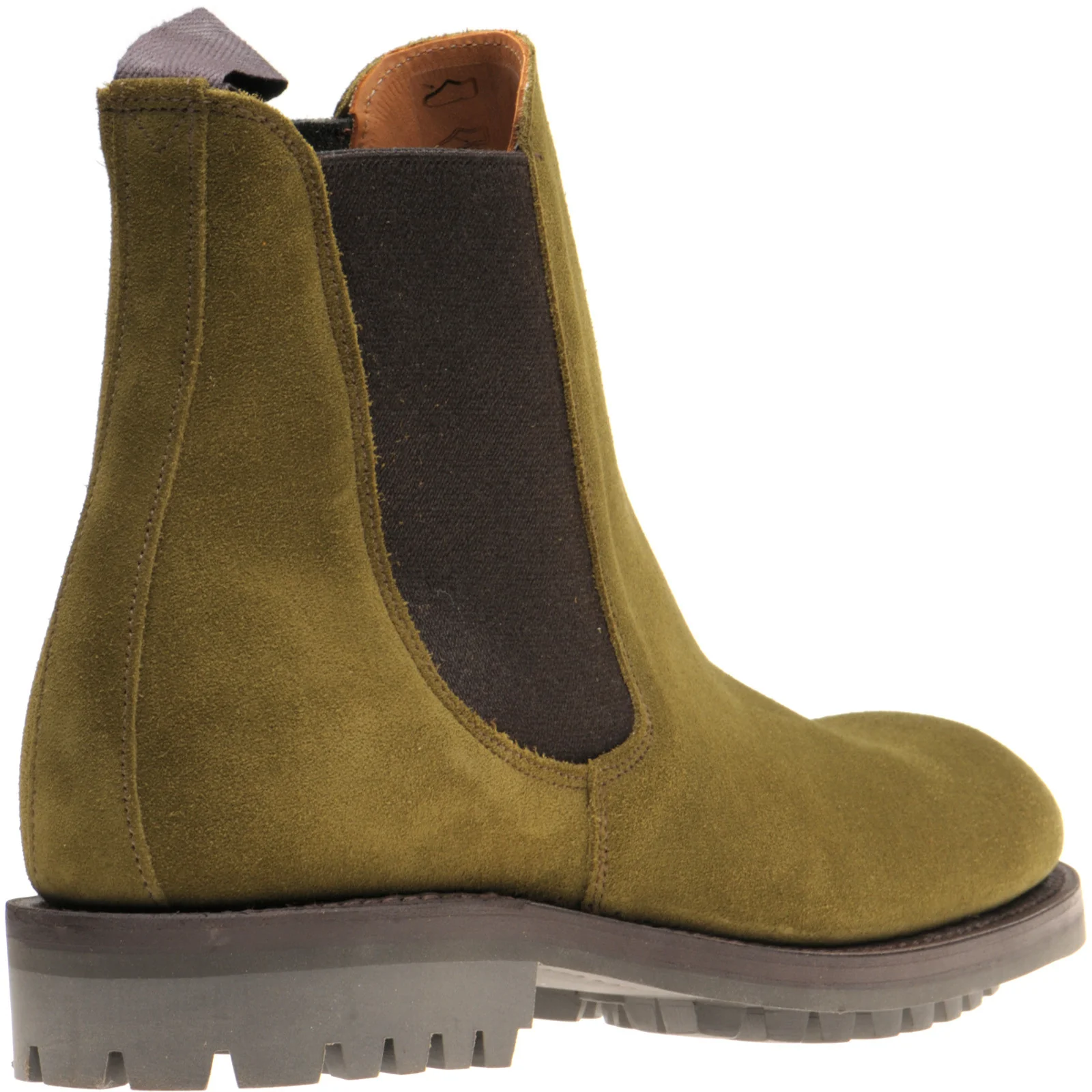 Herring Parrett mens rubber-soled Chelsea boots in green suede - Image 4