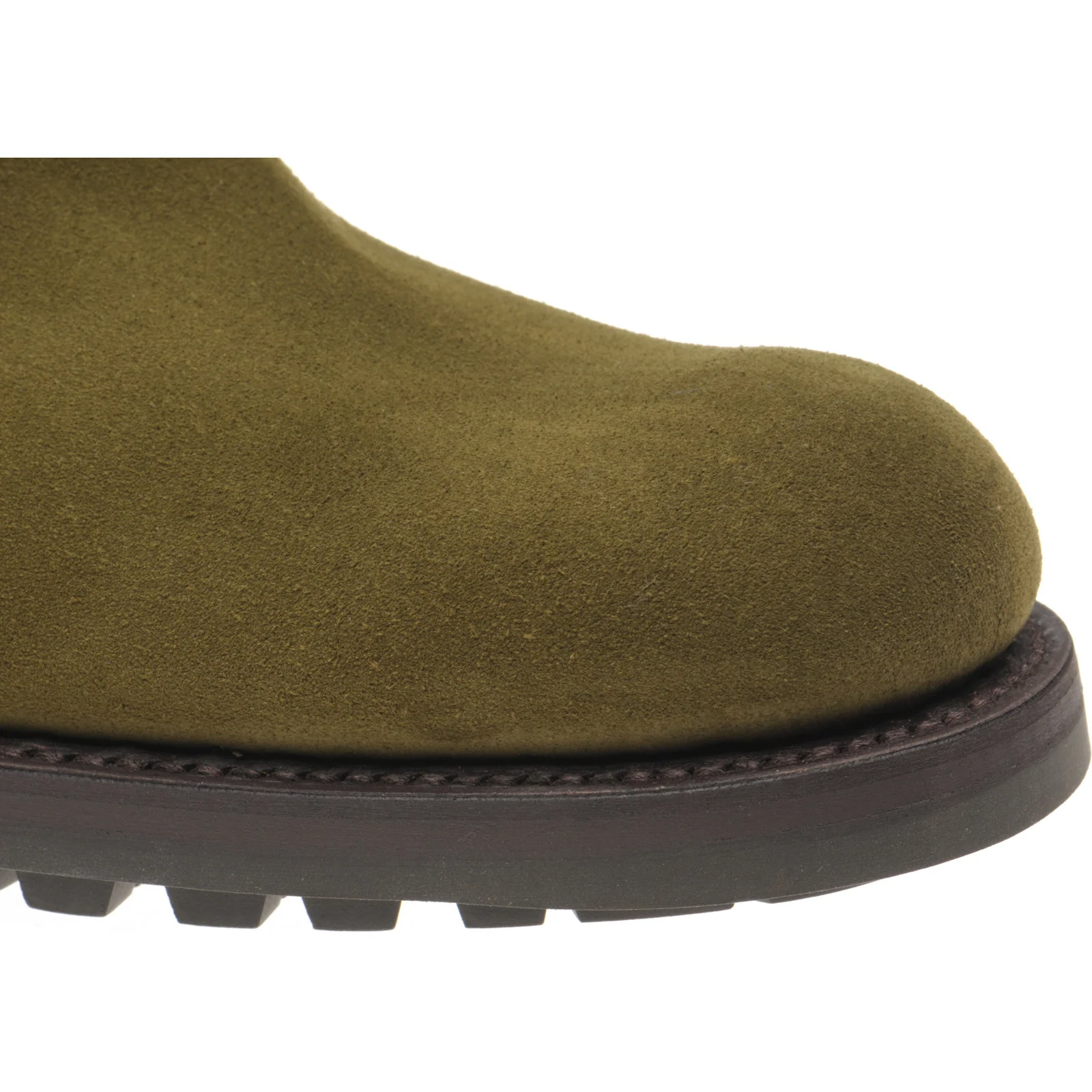 Herring Parrett mens rubber-soled Chelsea boots in green suede - Image 5