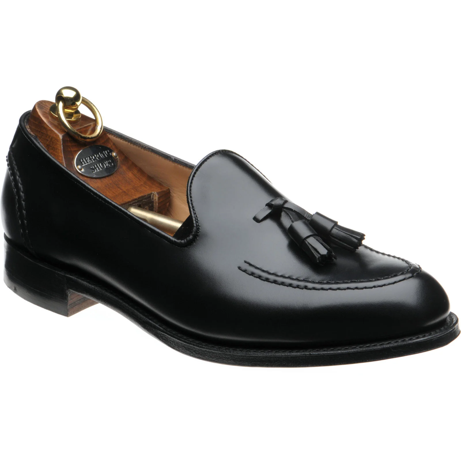 Herring Picasso mens tasselled loafers in black calf