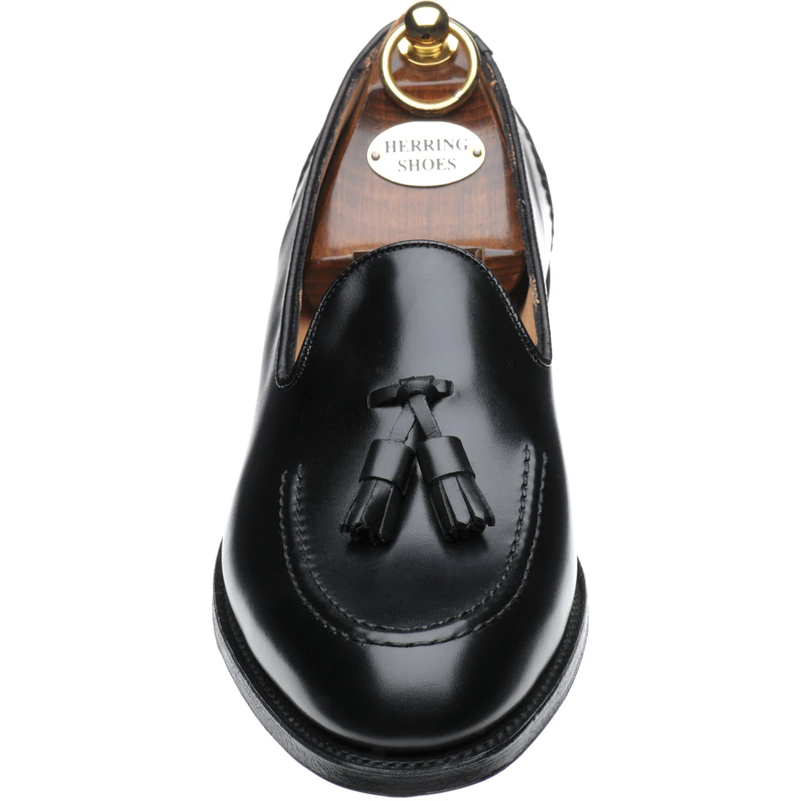 Herring Picasso mens tasselled loafers in black calf - Image 2