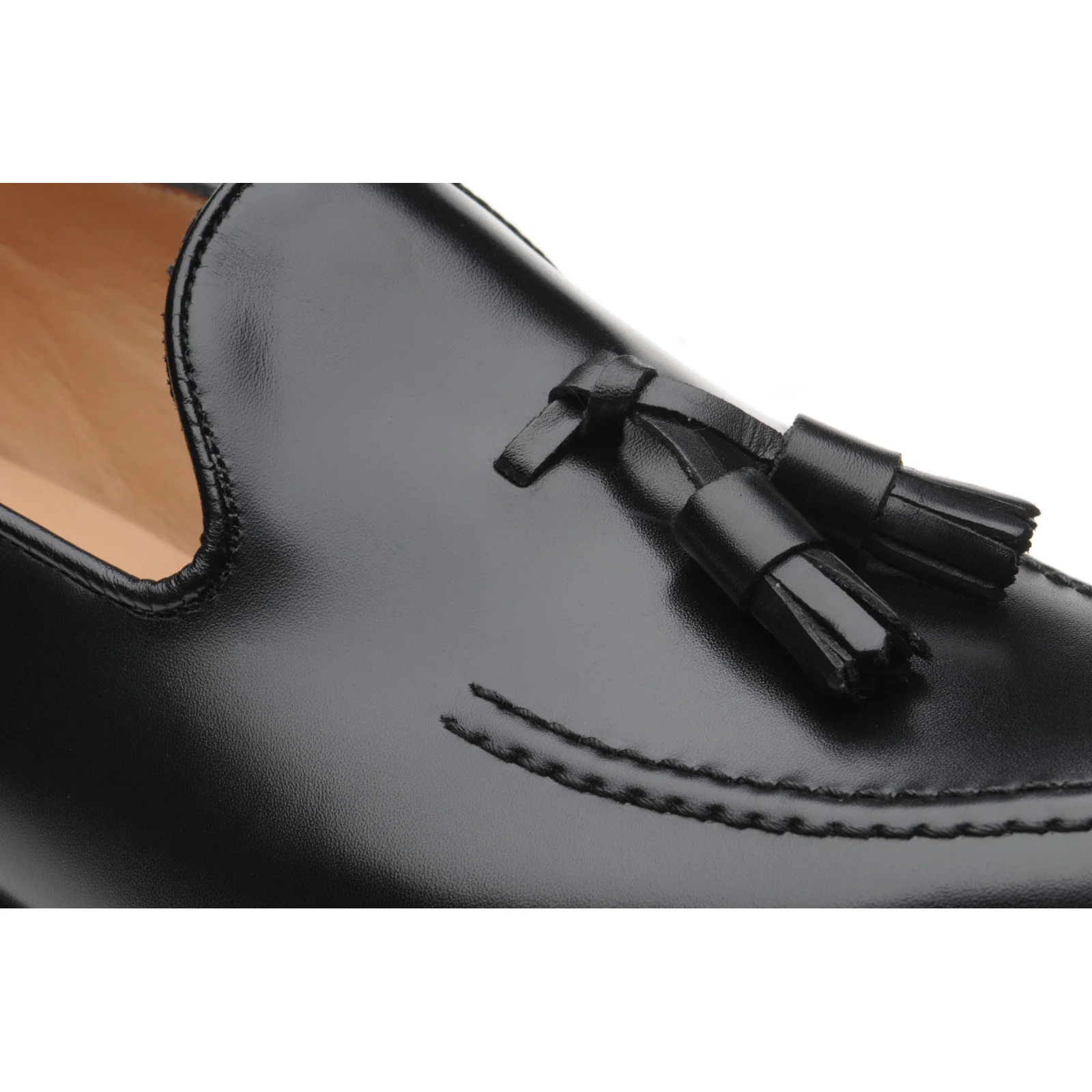 Herring Picasso mens tasselled loafers in black calf - Image 4