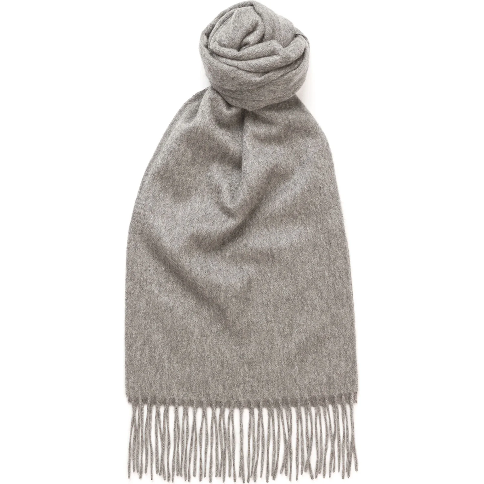 Herring Plain Cashmere Scarf in mid grey cashmere