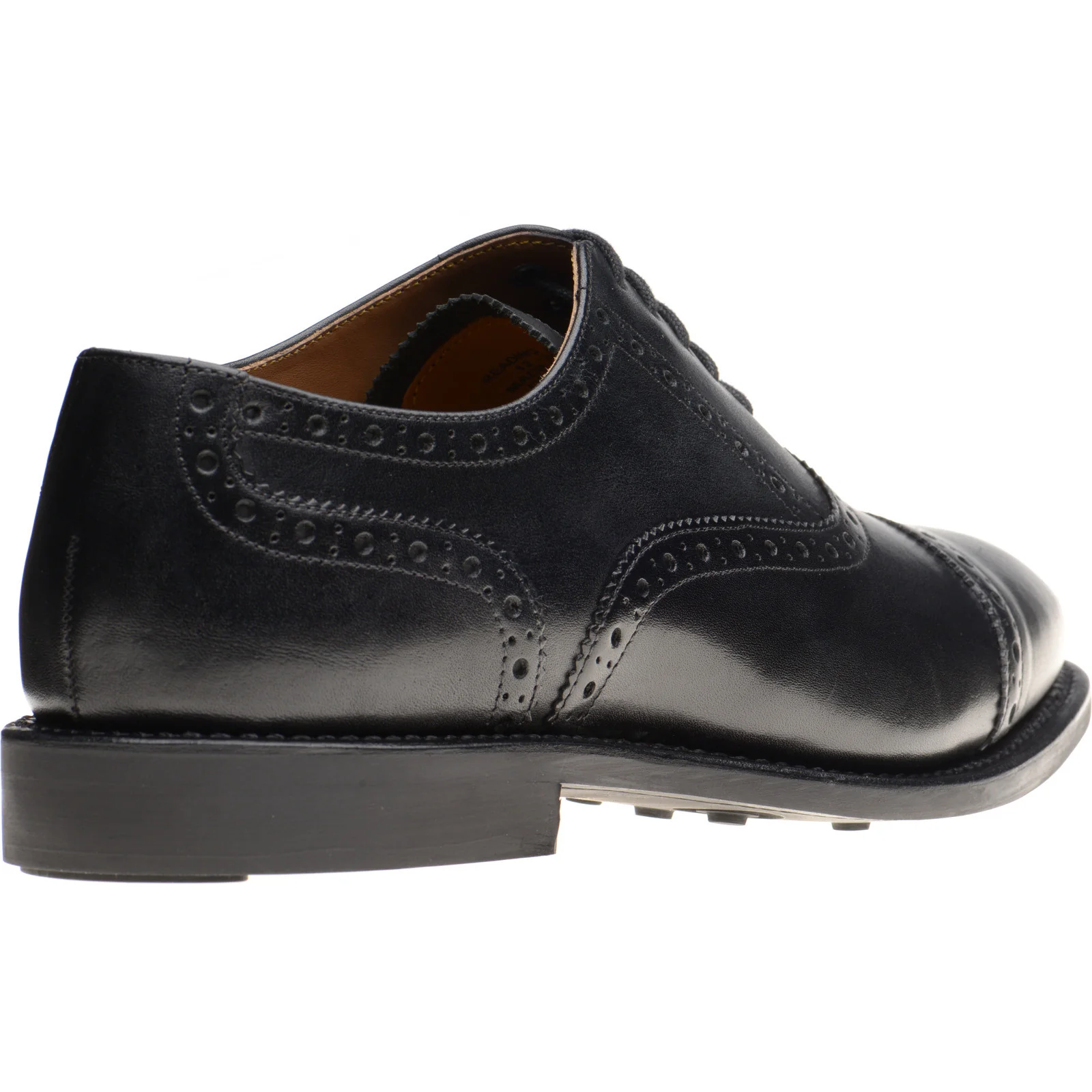 Herring Reading II (Rubber) mens rubber-soled semi-brogues in black calf - Image 4