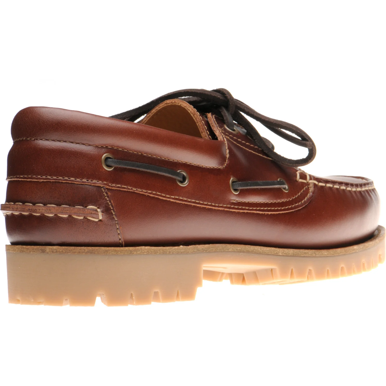 Herring Rock mens rubber-soled deck shoes in chestnut - Image 4