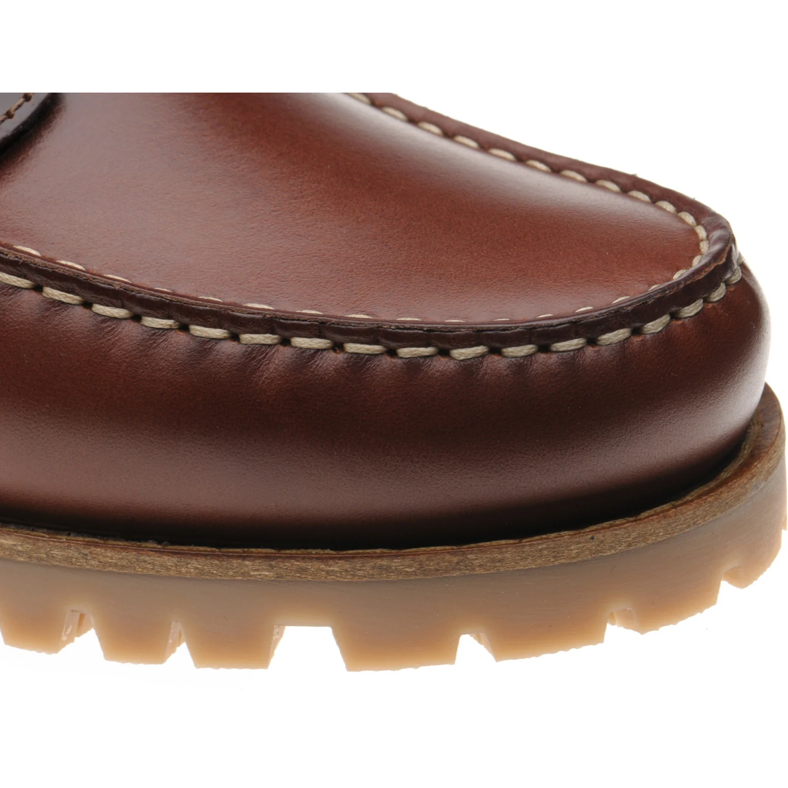 Herring Rock mens rubber-soled deck shoes in chestnut - Image 5