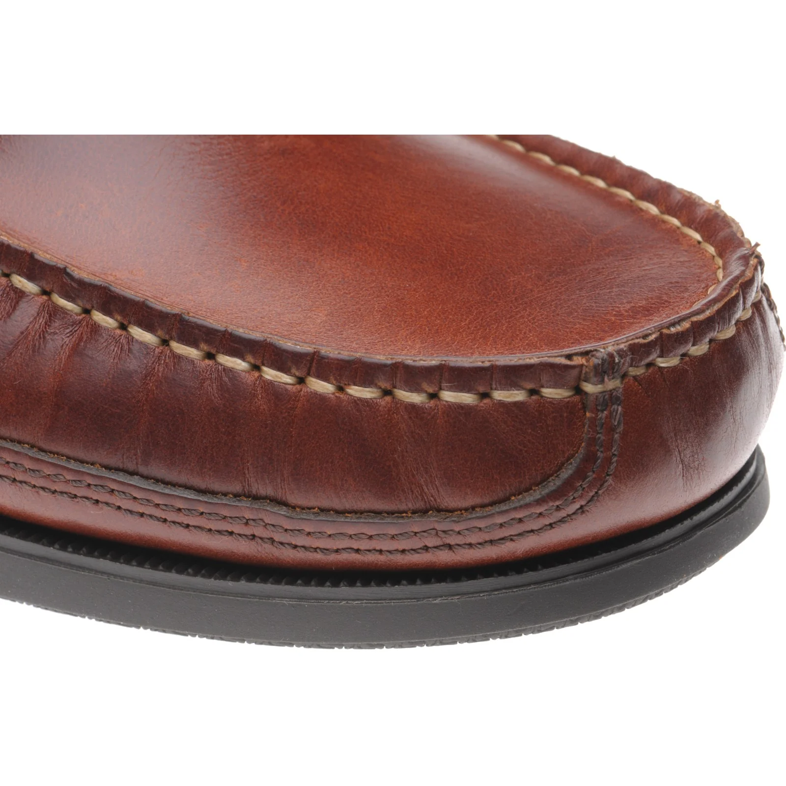 Herring Salcombe II mens rubber-soled deck shoes in chestnut - Image 5