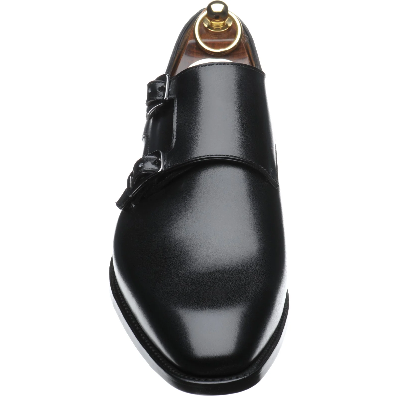 Herring Shakespeare mens double monk shoes in black calf - Image 2