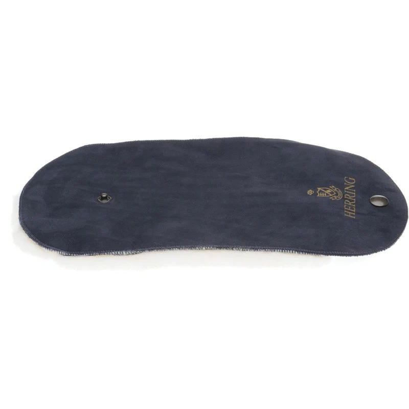 Herring Shearling Polishing Mitt in navy nubuck - Image 3