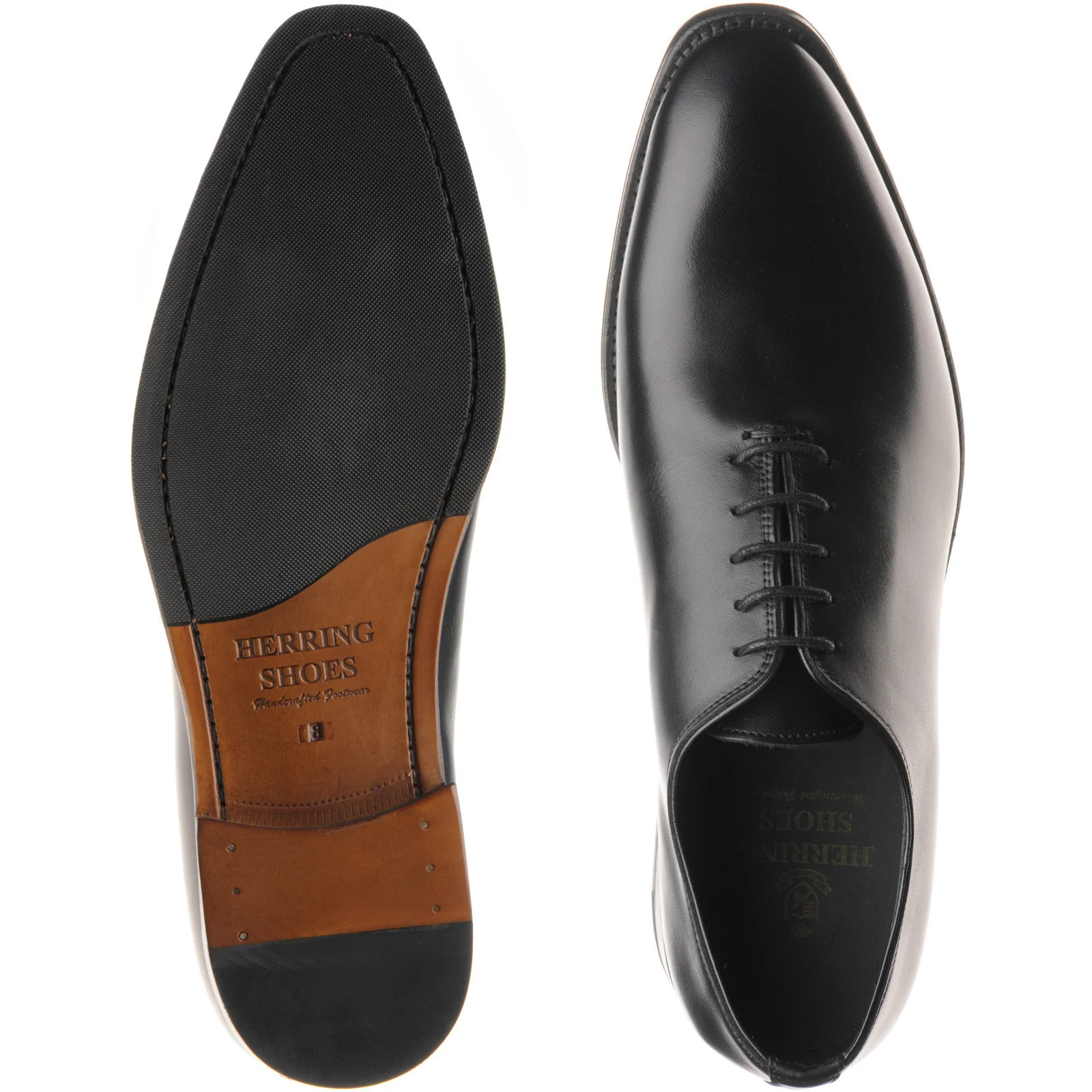 Herring Shrewsbury mens hybrid-soled Oxfords in black calf - Image 3