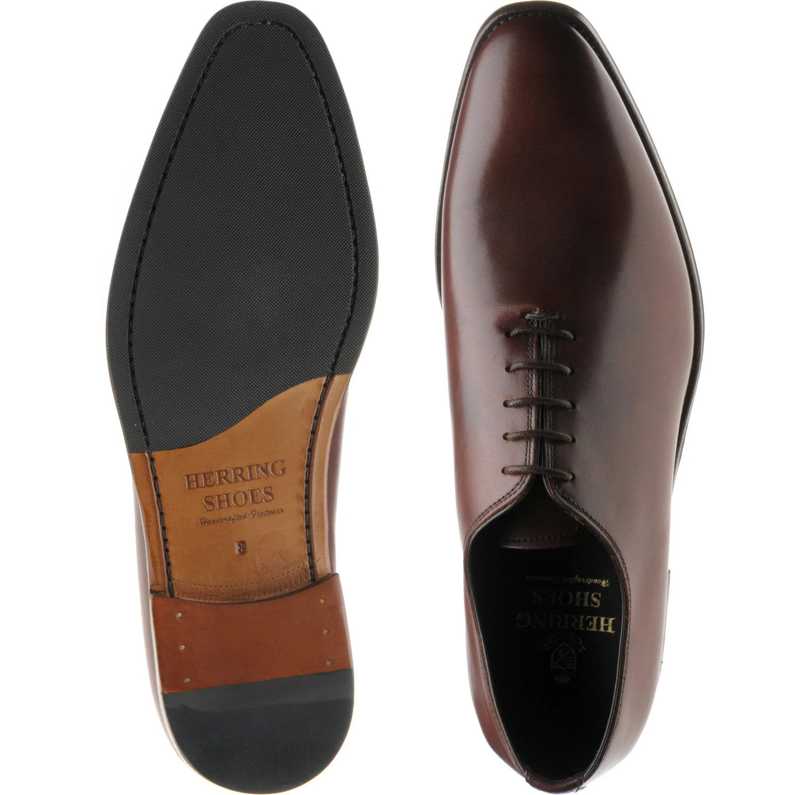 Herring Shrewsbury mens hybrid-soled Oxfords in dark brown calf (second) - Image 3