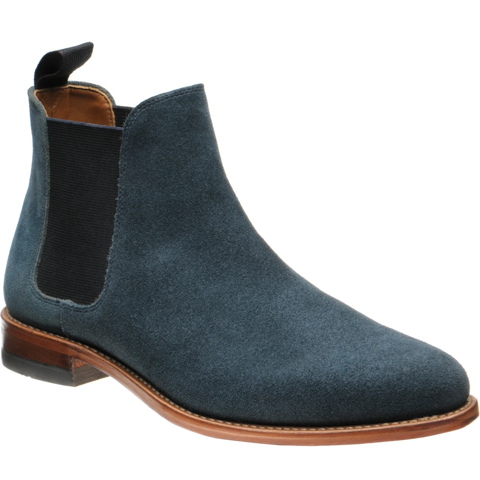 Herring Sittaford mens Chelsea boots in ocean suede