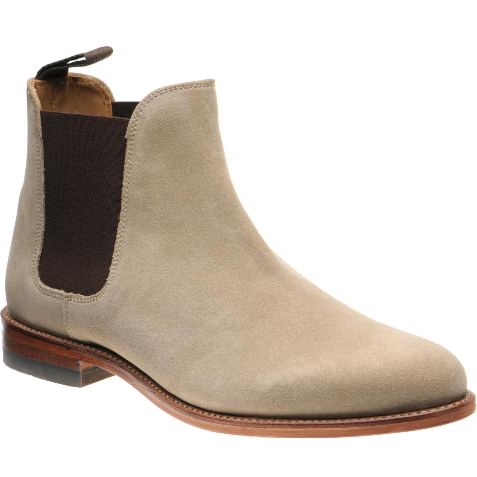 Herring Sittaford mens Chelsea boots in sand suede