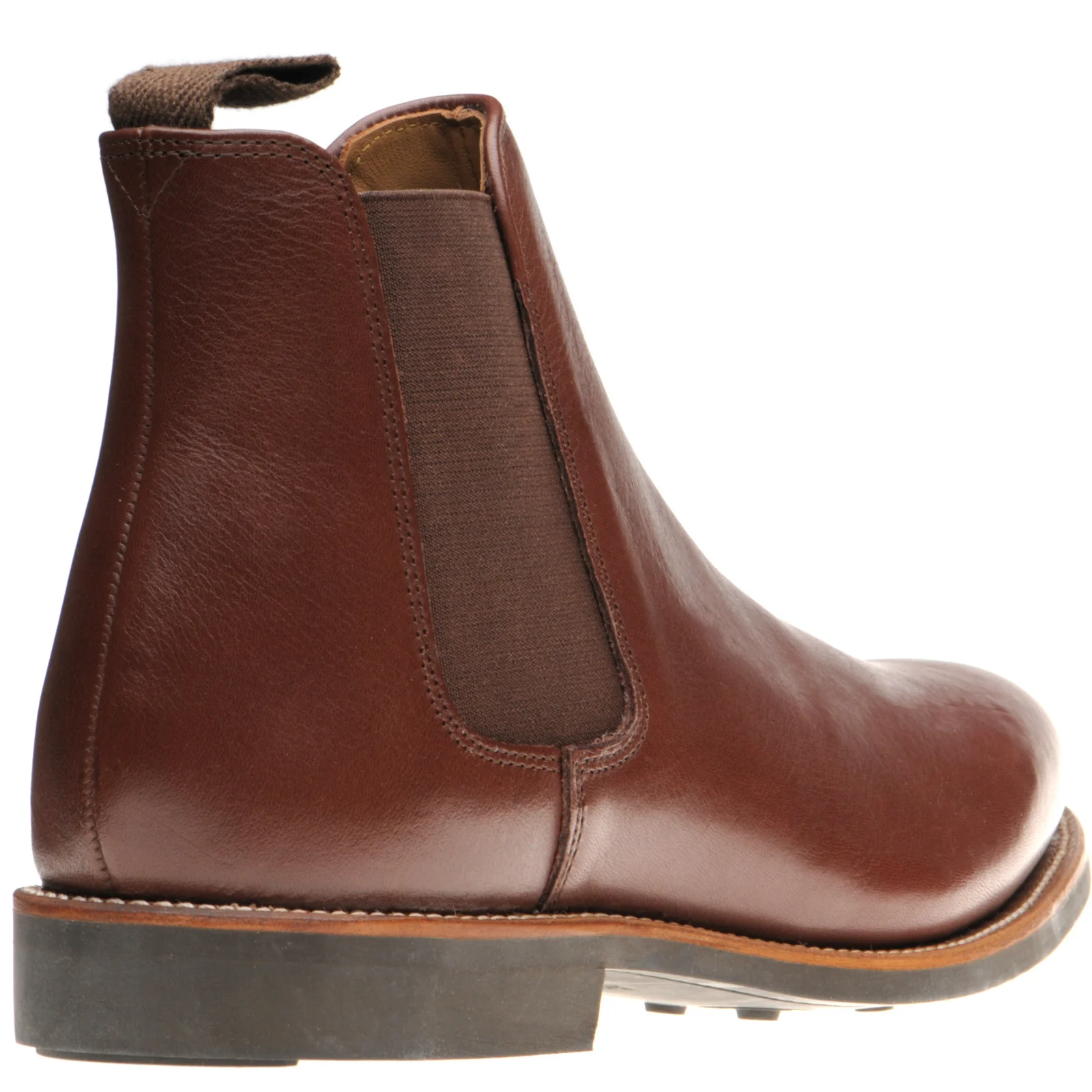 Herring Sittaford Rubber mens rubber-soled Chelsea boots in brown waxy calf - Image 4