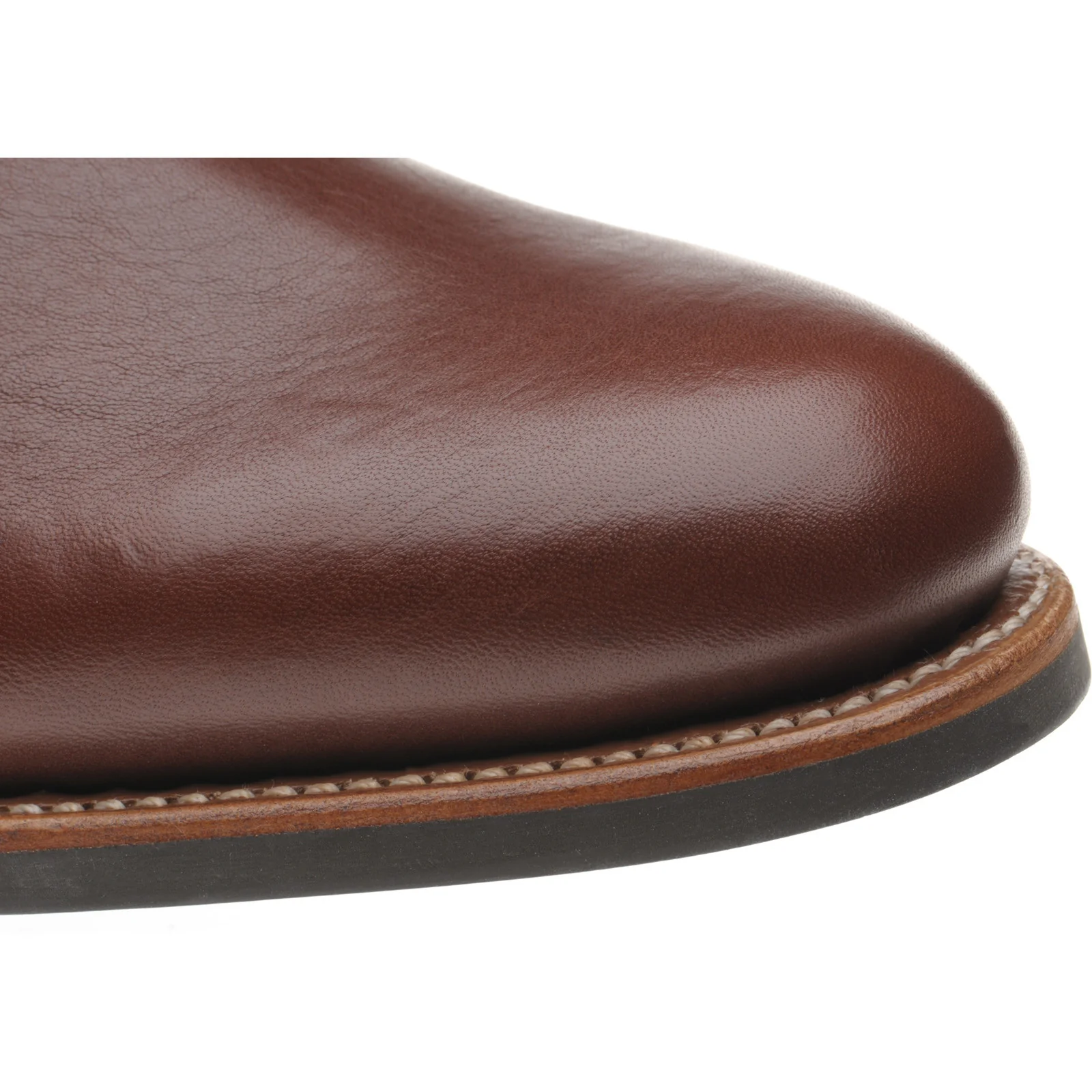 Herring Sittaford Rubber mens rubber-soled Chelsea boots in brown waxy calf - Image 5