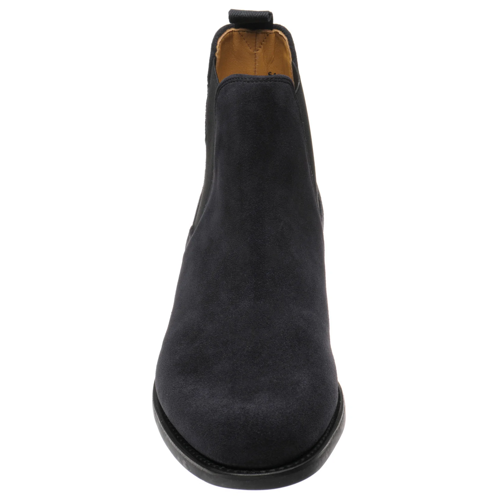 Herring Sittaford Rubber mens rubber-soled Chelsea boots in dark navy suede black welt - Image 2