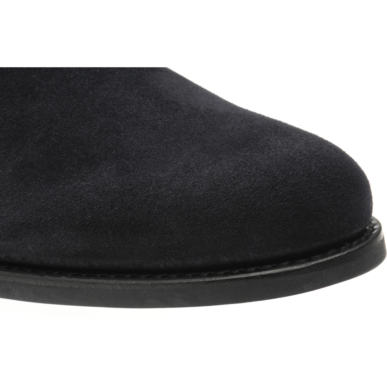 Herring Sittaford Rubber mens rubber-soled Chelsea boots in dark navy suede black welt - Image 5