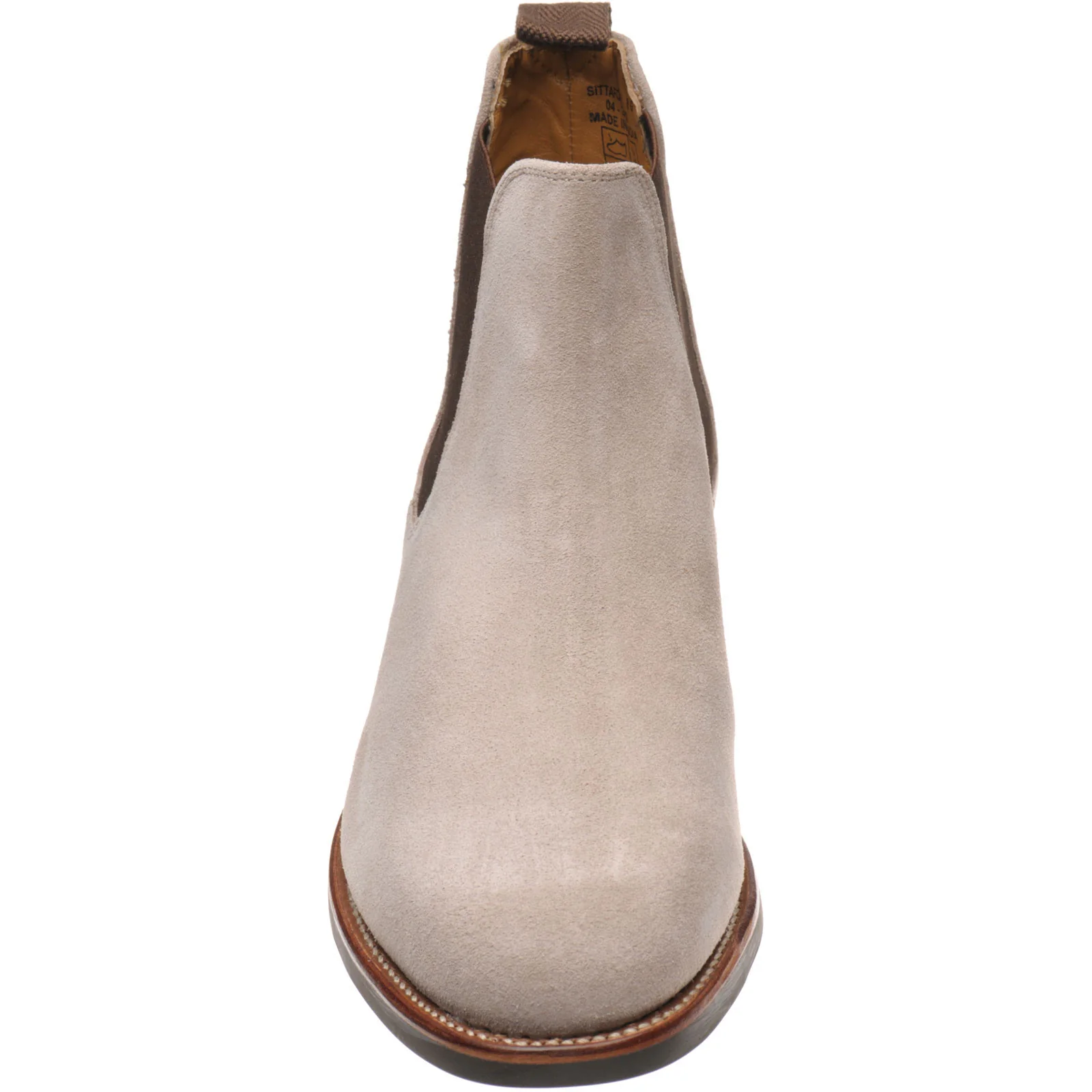 Herring Sittaford Rubber mens rubber-soled Chelsea boots in stone suede - Image 2