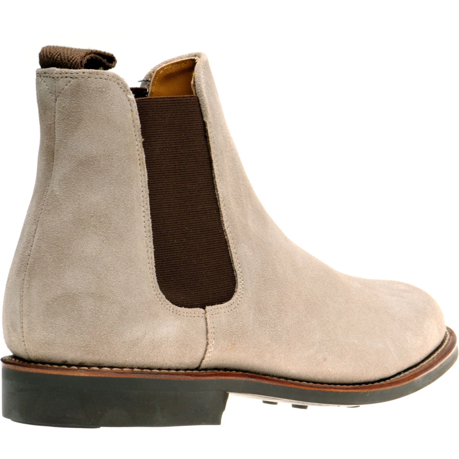 Herring Sittaford Rubber mens rubber-soled Chelsea boots in stone suede - Image 4