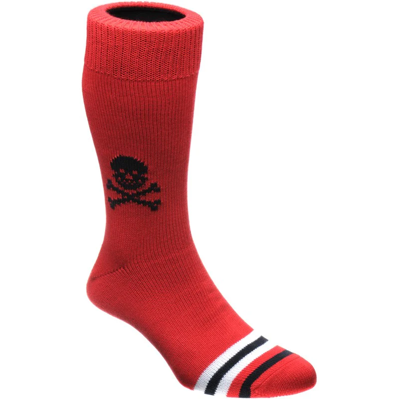 Herring Skull Sock in red black skull