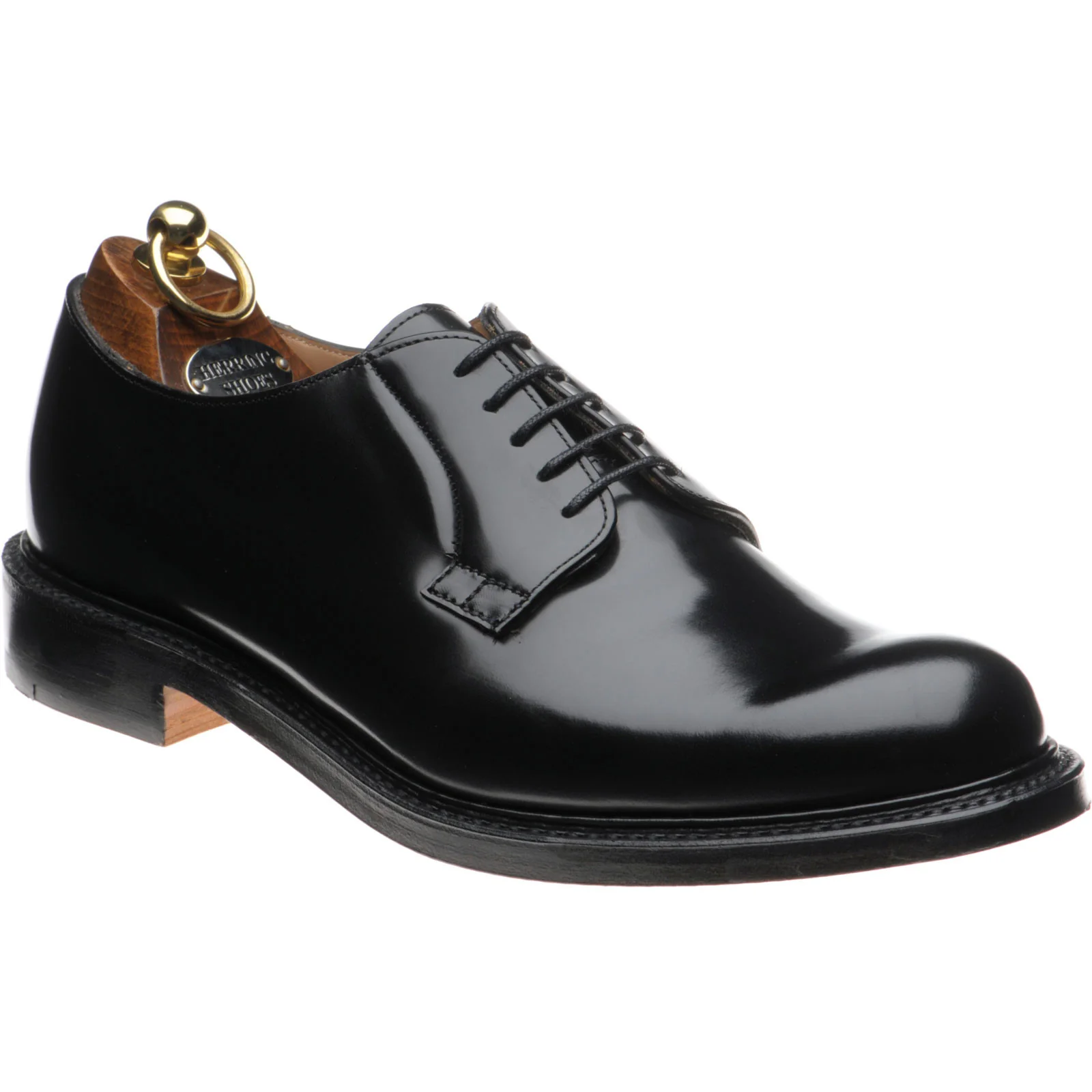 Herring Slaney mens Derby shoes in black polished