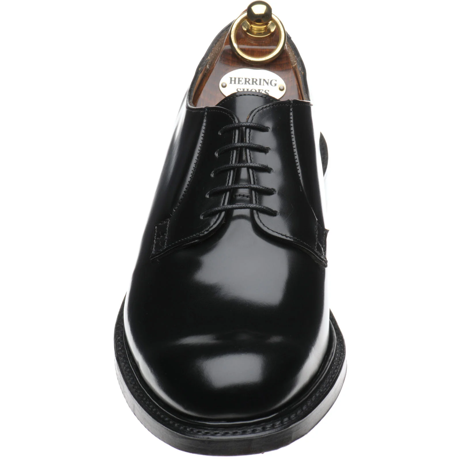 Herring Slaney mens Derby shoes in black polished - Image 2
