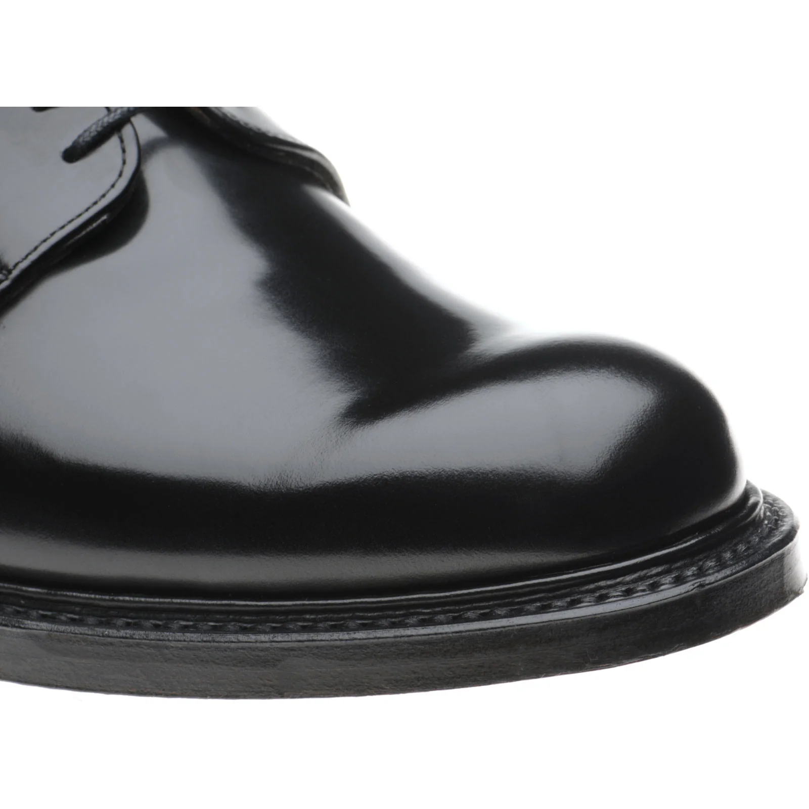 Herring Slaney mens Derby shoes in black polished - Image 5