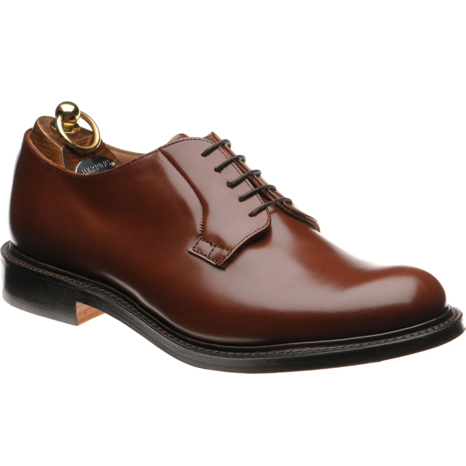 Herring Slaney mens Derby shoes in santalum brown polished