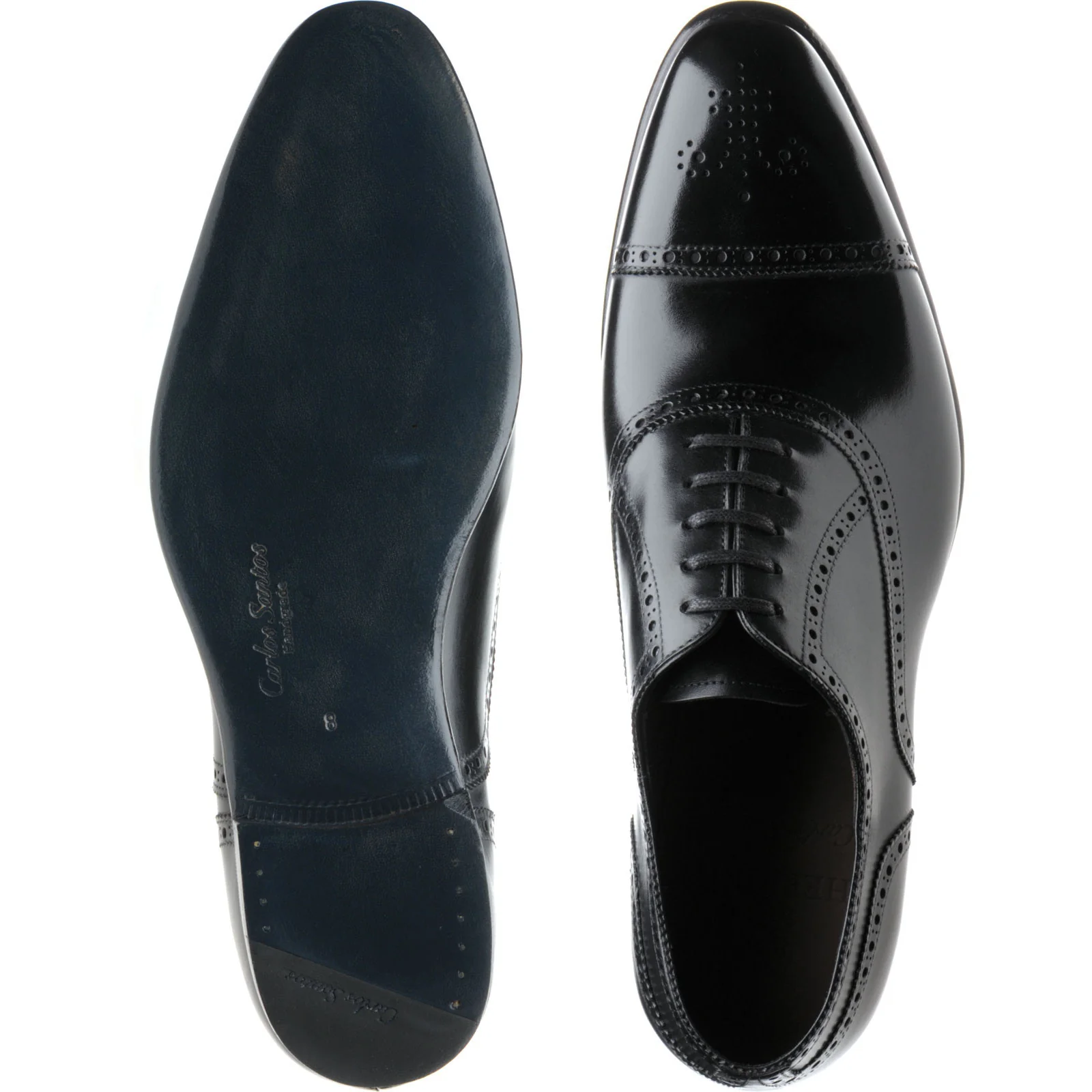 Herring Sloane mens semi-brogues in black calf - Image 3