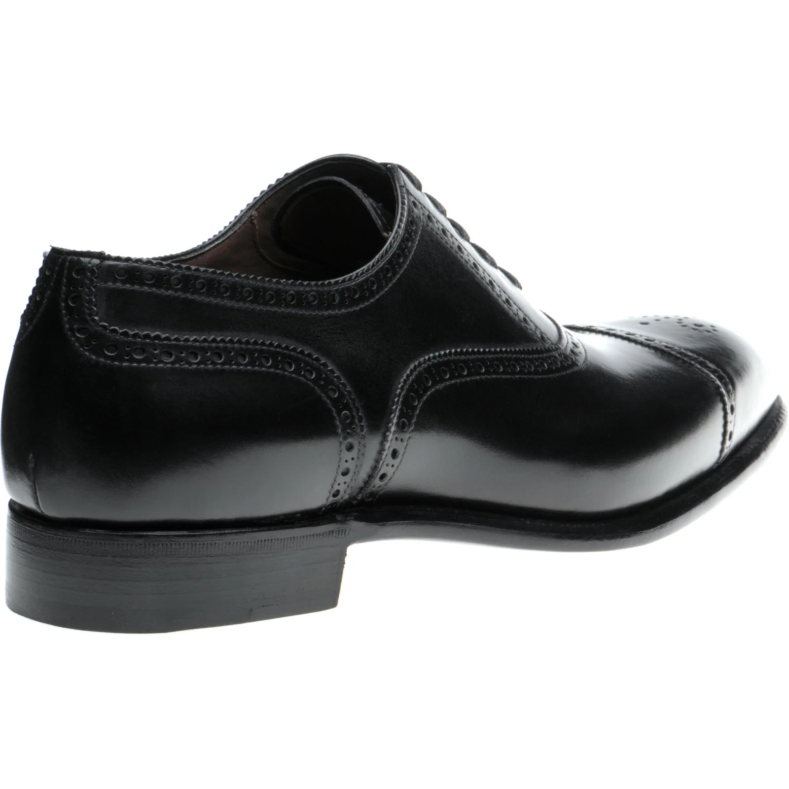Herring Sloane mens semi-brogues in black calf - Image 4