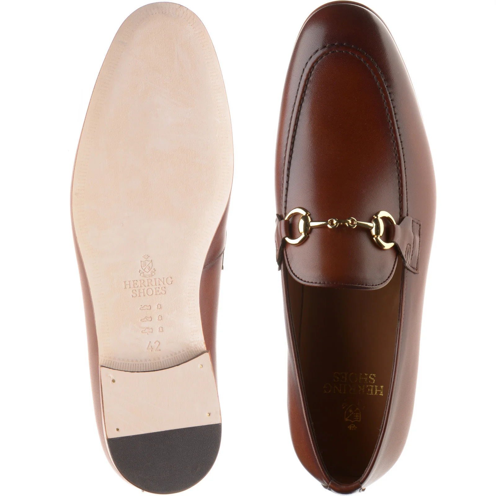 Herring Snaffle mens loafers in conker calf - Image 3
