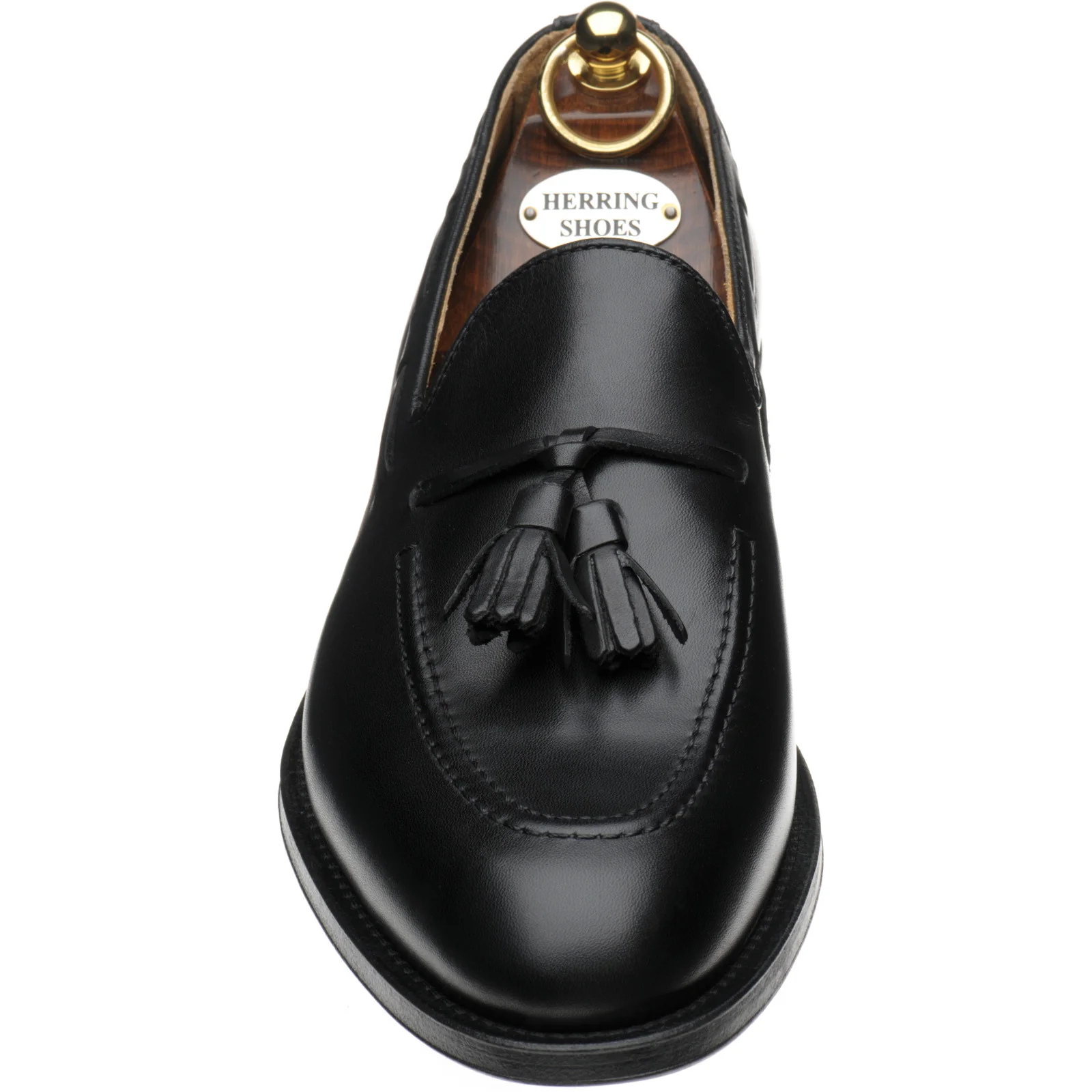 Herring St Davids mens tasselled loafers in black calf - Image 2