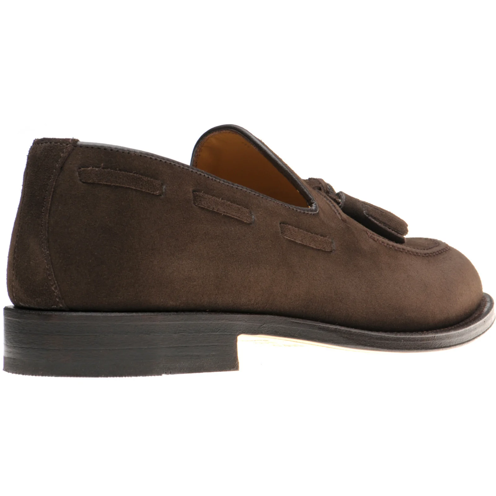 Herring St Davids mens tasselled loafers in dark brown suede - Image 4